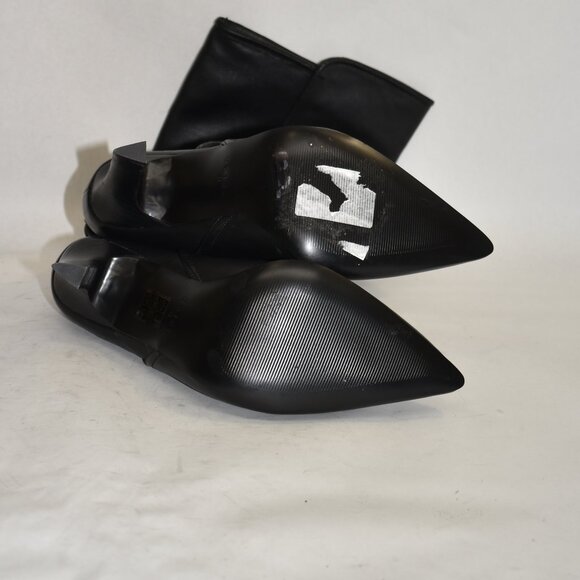 $600 REISS CAITLIN LEATHER KNEE HIGH BOOTS POINTY TOE HEEL BLACK 41 (1) (MF8) - Picture 7 of 8